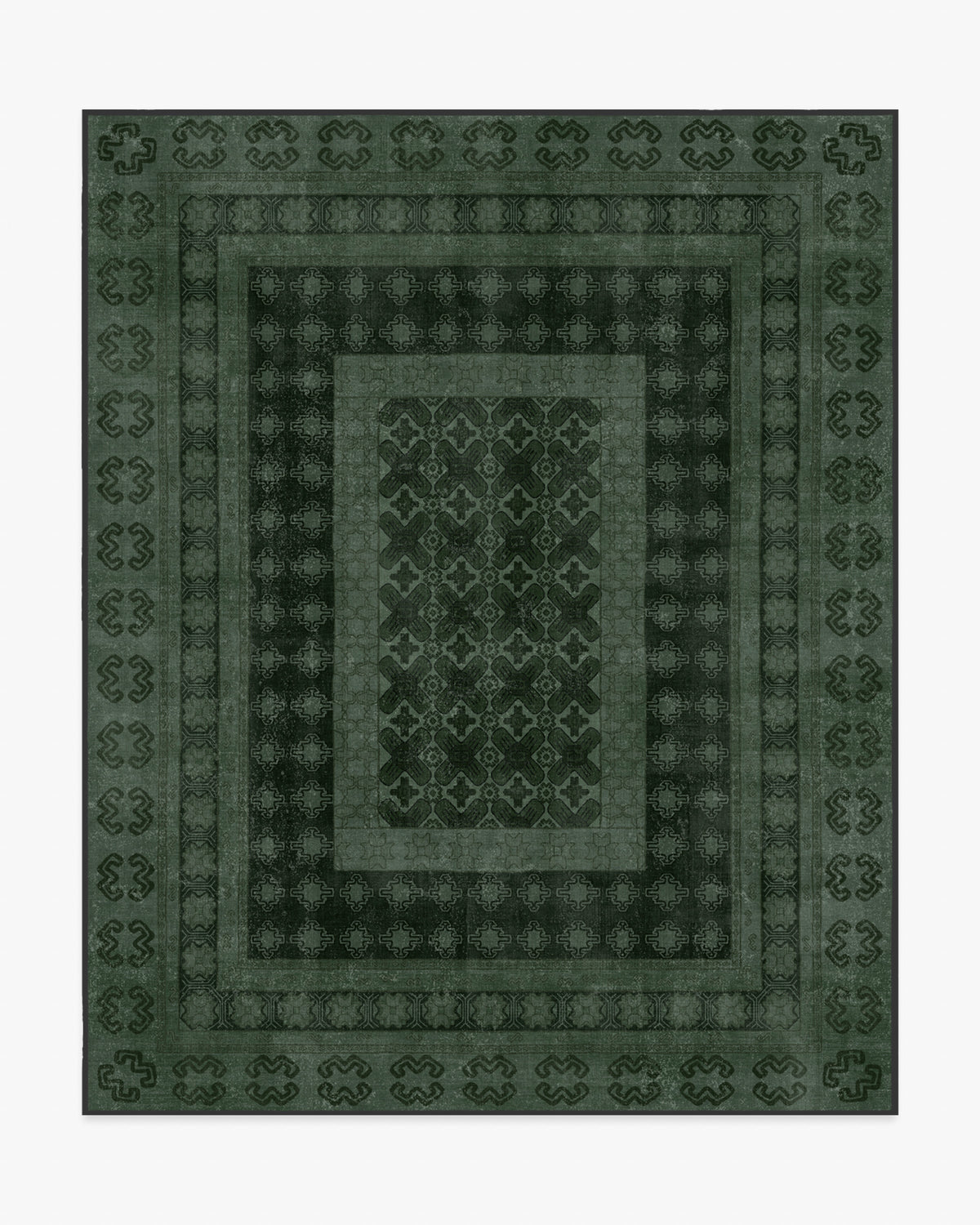 Cyrus — Halı, Orman Yeşili, AREA, beyaz zemin, 8x10