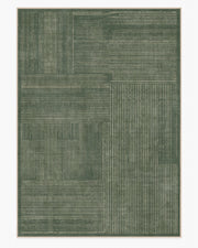Linear Oasis — Halı, Yeşil, AREA, beyaz zemin, 10x14
