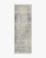 Kamran — Halı, Mavi Quartz, RUNNER, beyaz zemin, 2x7