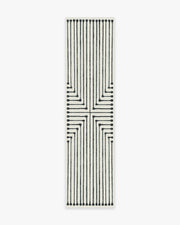Inkdrop — Halı, Siyah Fildişi, RUNNER, beyaz zemin, 2x10