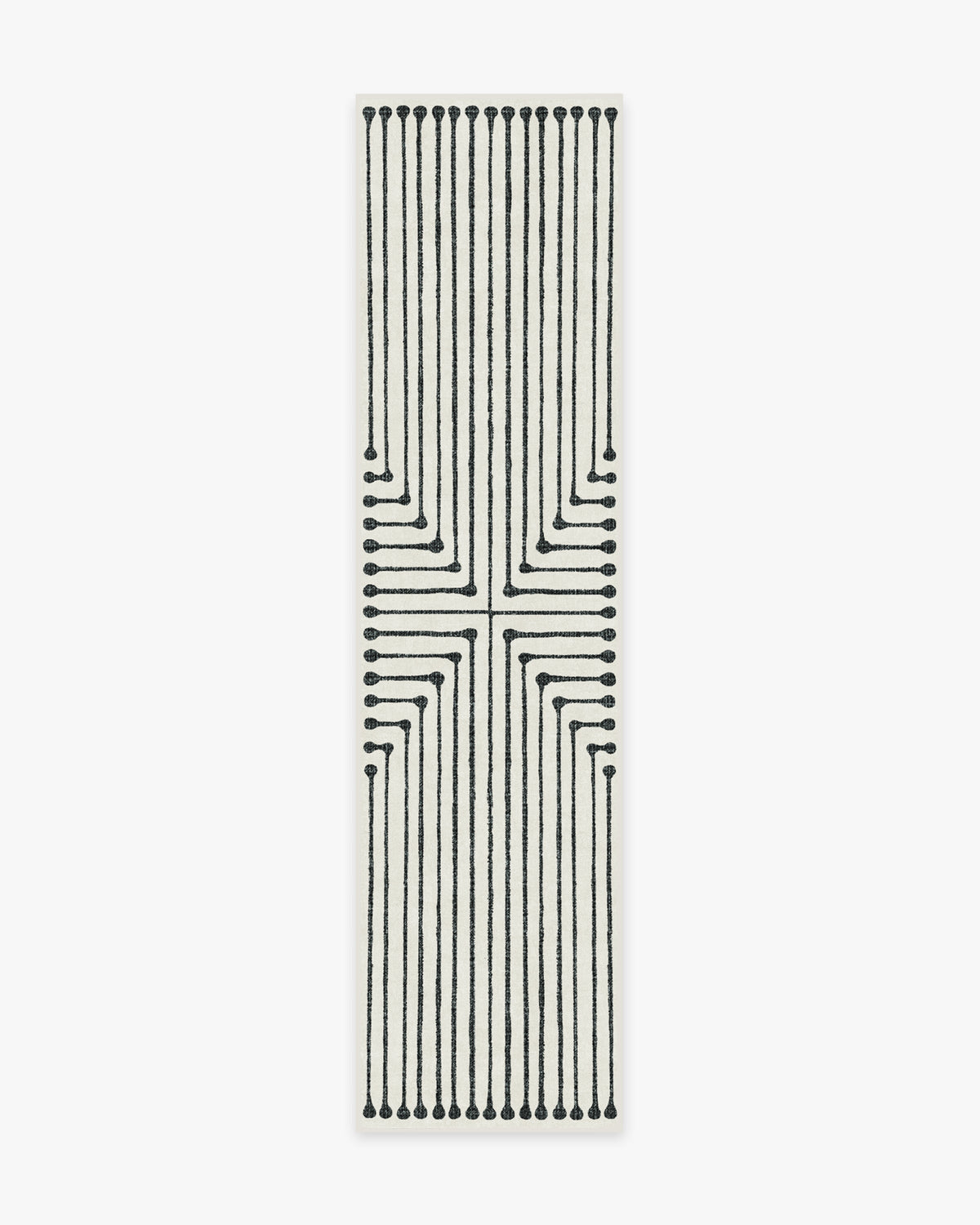 Inkdrop — Halı, Siyah Fildişi, RUNNER, beyaz zemin, 2x10