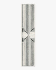 Inkdrop — Halı, Siyah Fildişi, RUNNER, beyaz zemin, 2x12