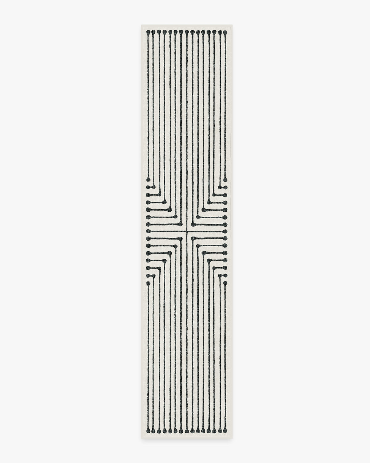 Inkdrop — Halı, Siyah Fildişi, RUNNER, beyaz zemin, 2x12