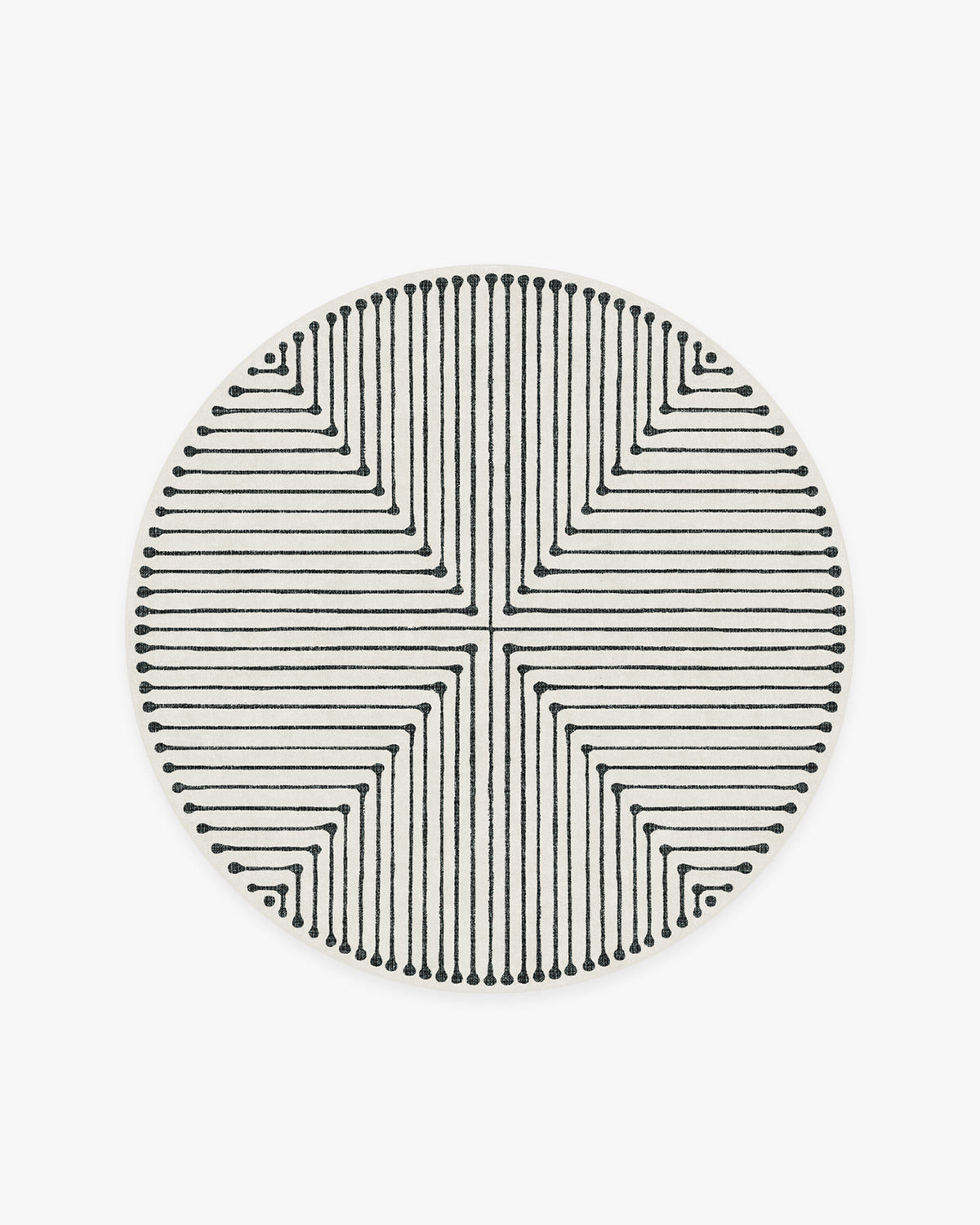 Inkdrop — Halı, Siyah Fildişi, ROUND, beyaz zemin, 6R
