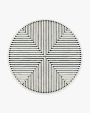 Inkdrop — Halı, Siyah Fildişi, ROUND, beyaz zemin, 8R