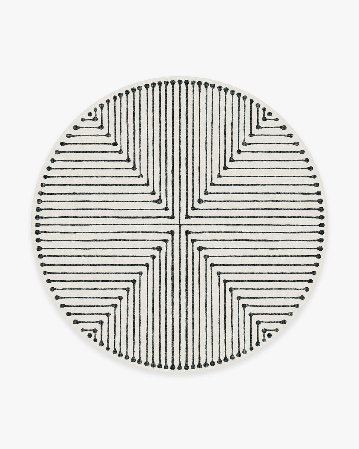 Inkdrop — Halı, Siyah Fildişi, ROUND, beyaz zemin, 8R