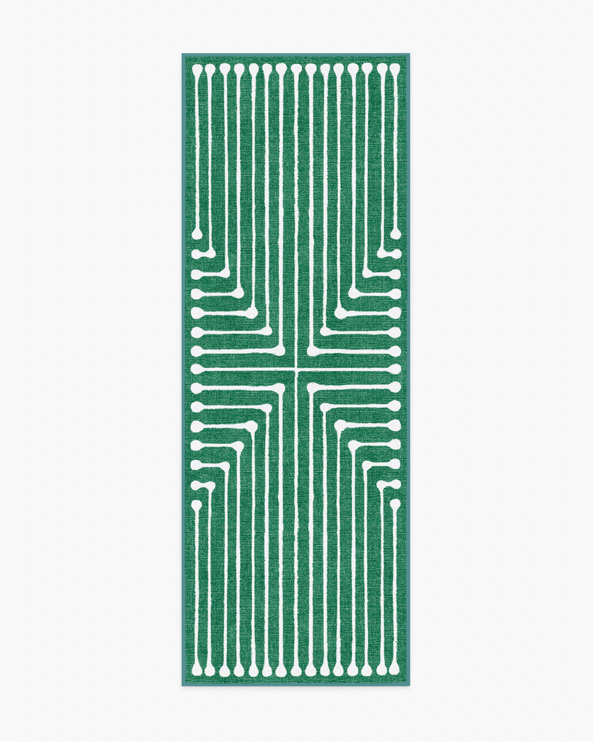Inkdrop — Halı, Yeşil, RUNNER, beyaz zemin, 2x7