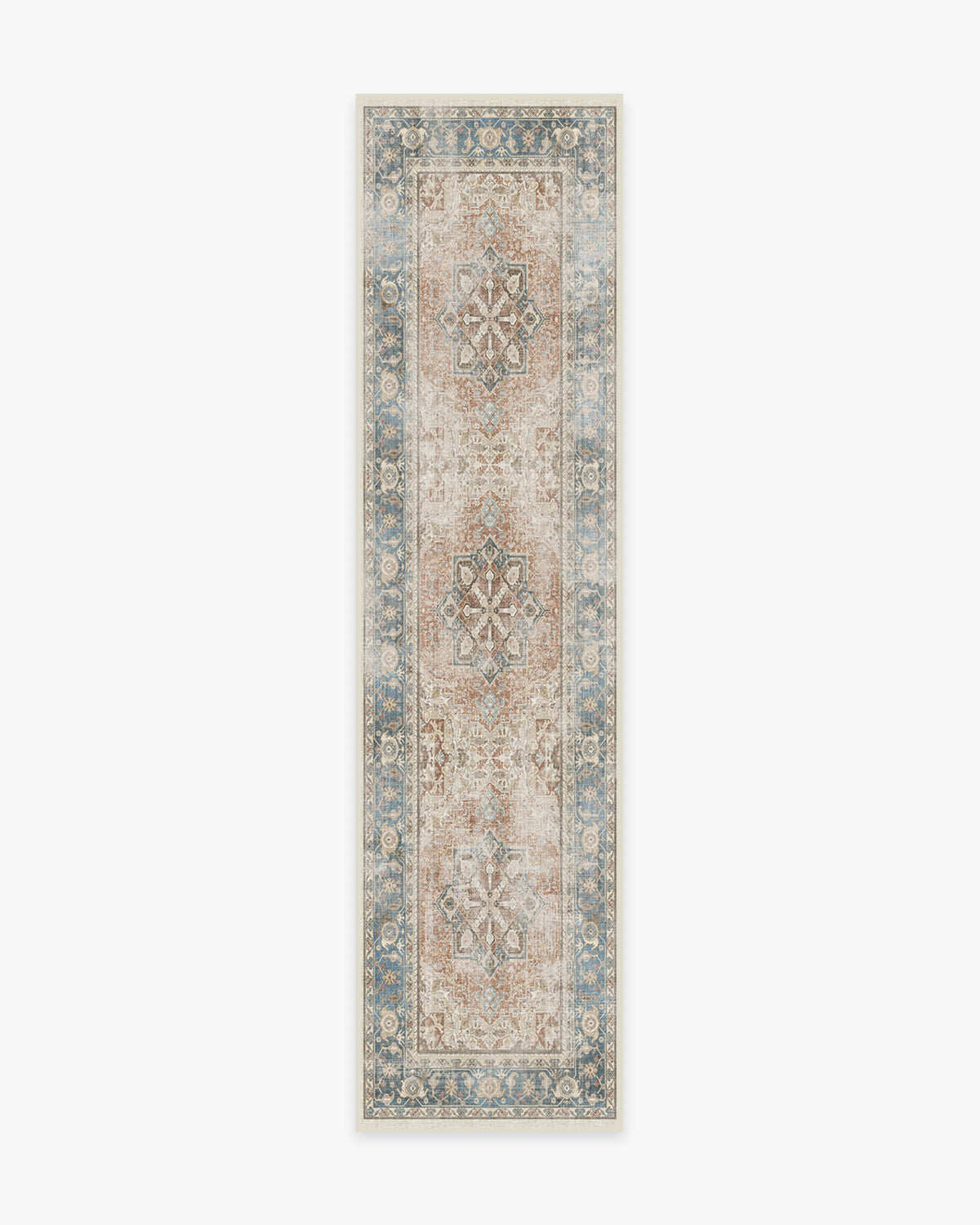 Kamran — Halı, Mercan, RUNNER, beyaz zemin, 2x10