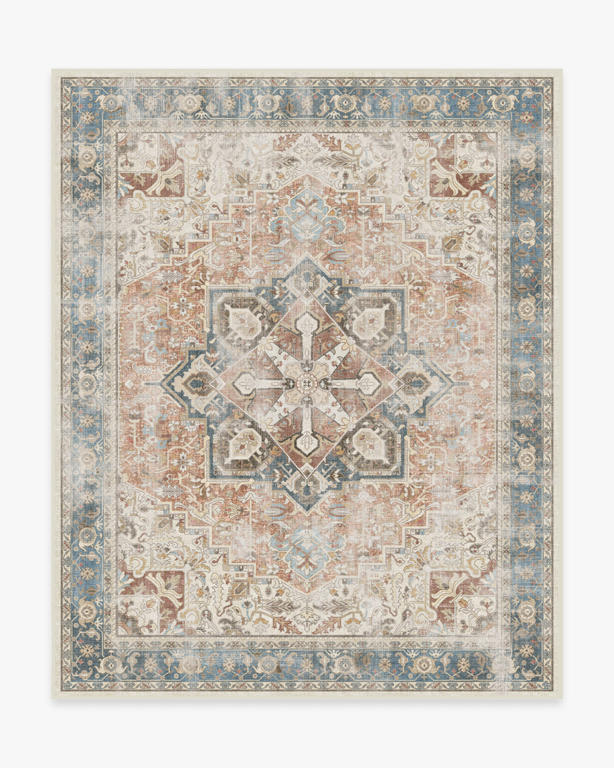 Kamran — Halı, Mercan, AREA, beyaz zemin, 8x10