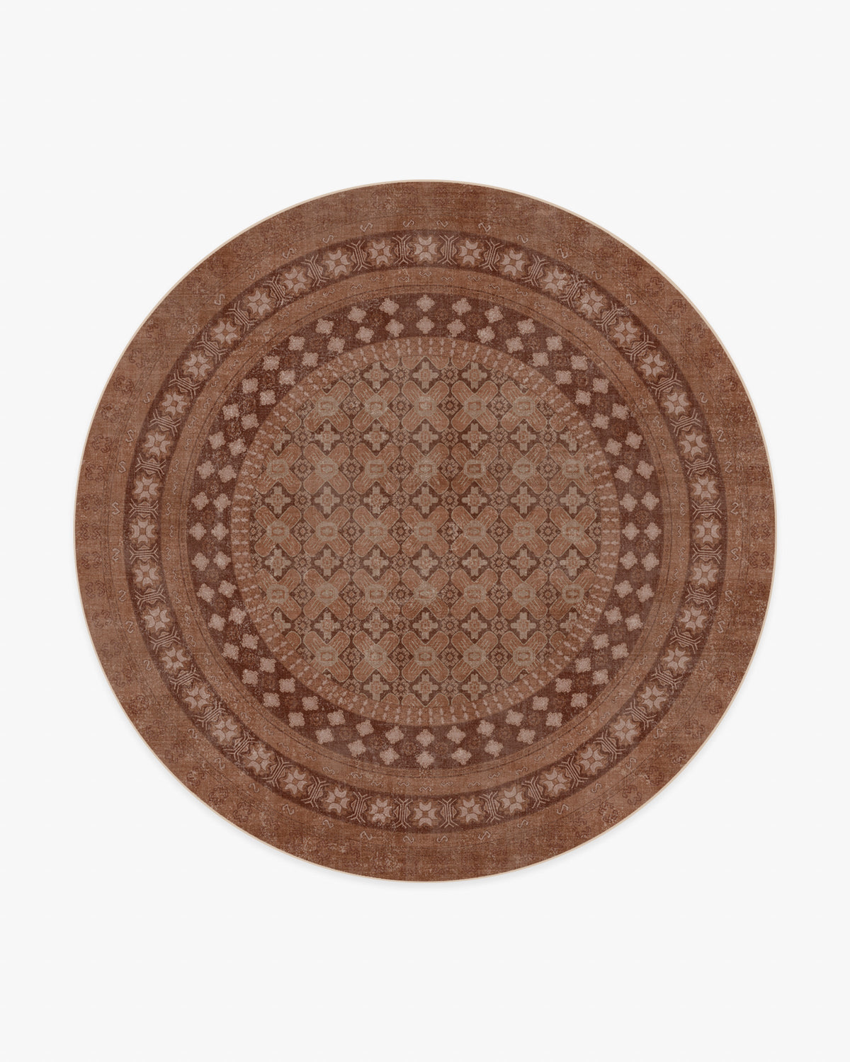 Cyrus — Halı, Terracotta, ROUND, beyaz zemin, 8R