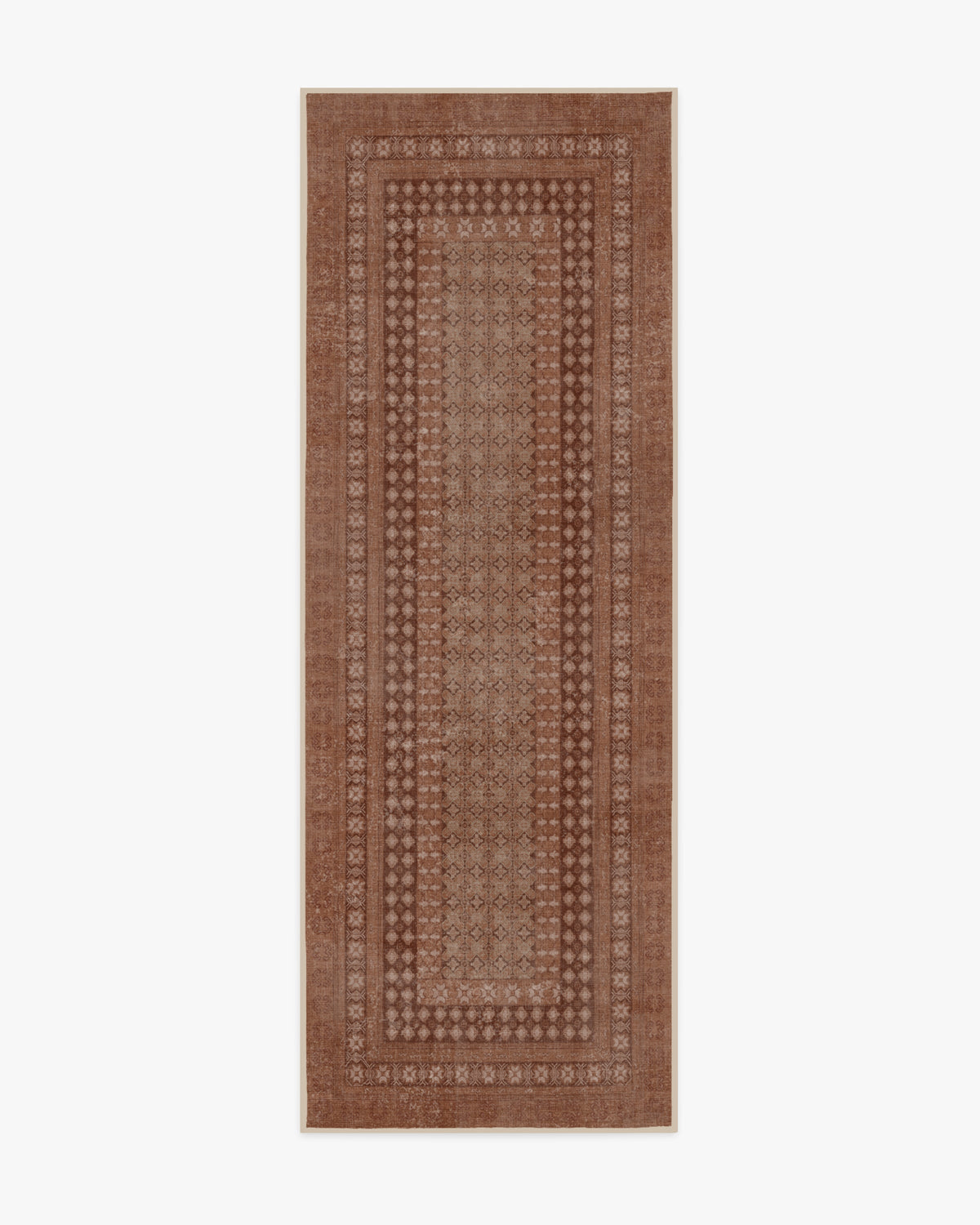 Cyrus — Halı, Terracotta, RUNNER, beyaz zemin, 2x7