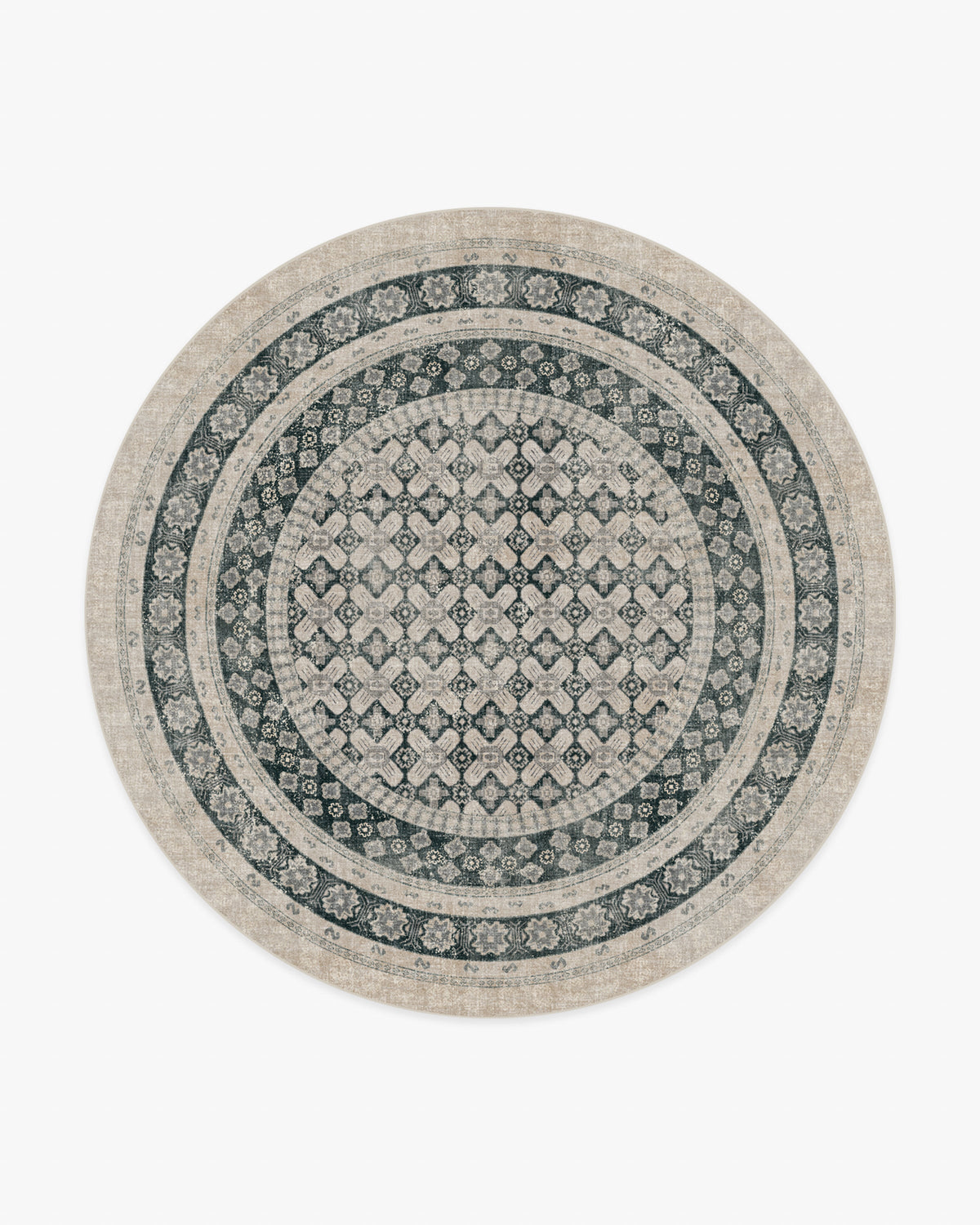 Cyrus — Halı, Vizon Soft Antrasit, ROUND, beyaz zemin, 8R