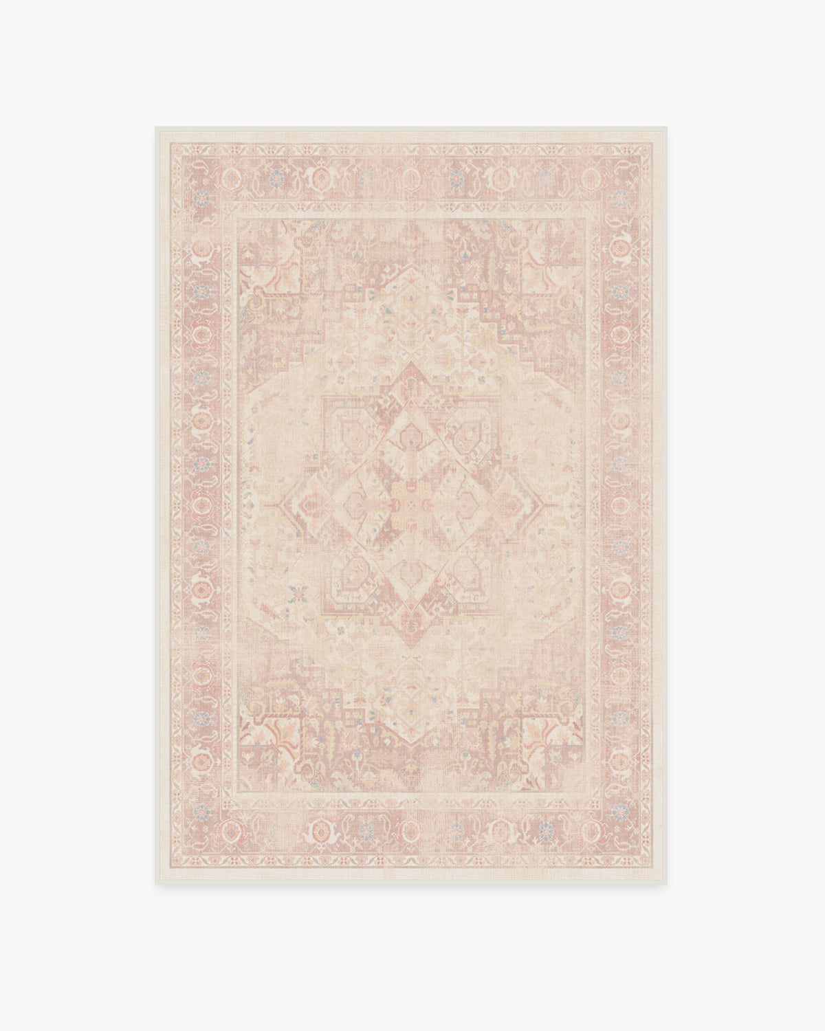 Kamran — Halı, Yumuşak Pembe, AREA, beyaz zemin, 4x6