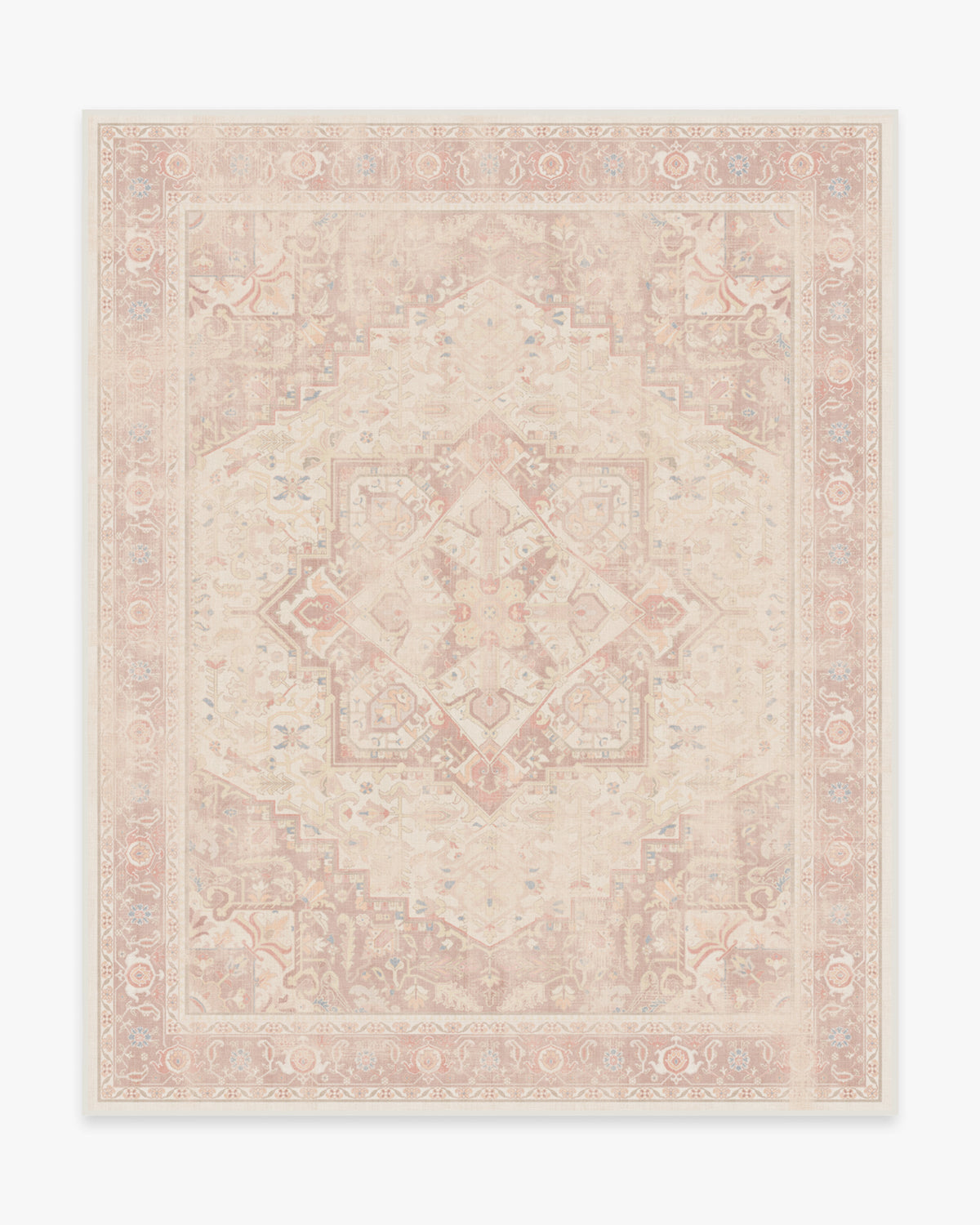 Kamran — Halı, Yumuşak Pembe, AREA, beyaz zemin, 8x10