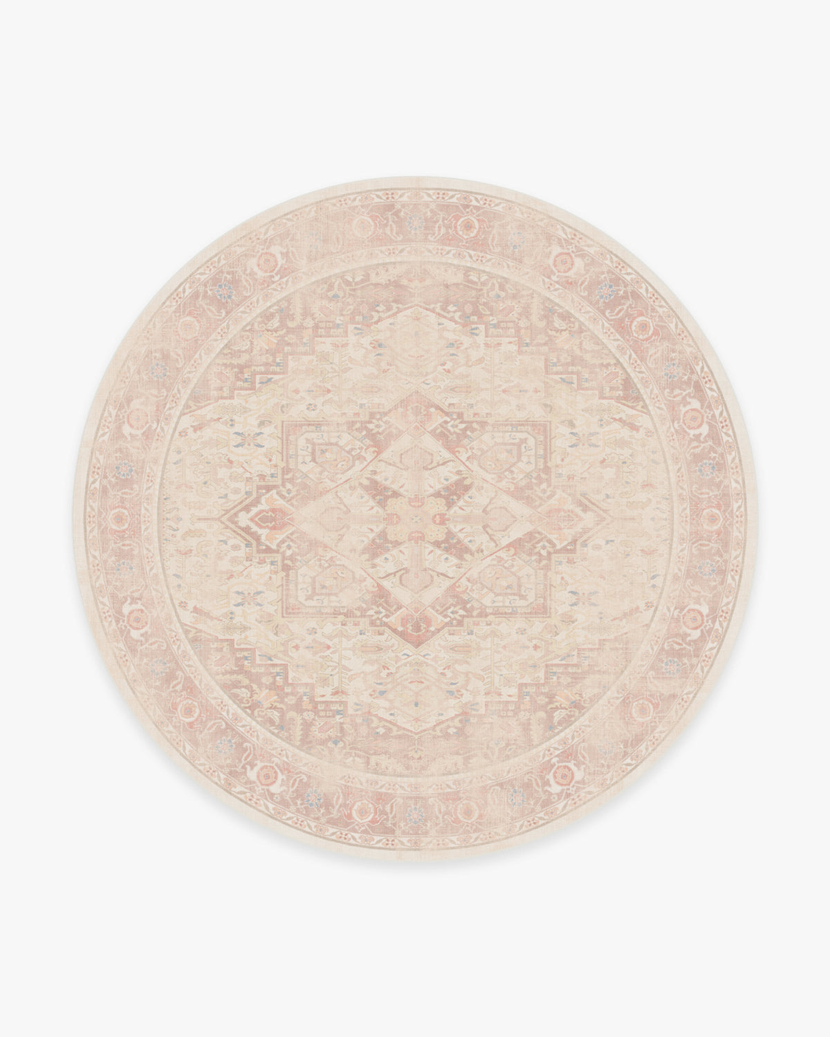 Kamran — Halı, Yumuşak Pembe, ROUND, beyaz zemin, 8R
