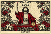 Büyücü — yatay tarot tasarımı