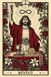 Büyücü — dikey tarot tasarımı