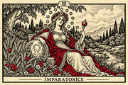 İmparatoriçe — yatay tarot tasarımı