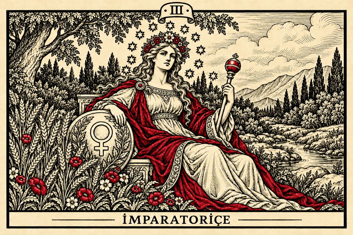 İmparatoriçe — yatay tarot tasarımı