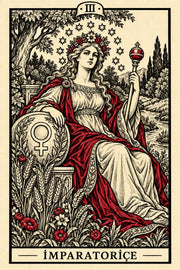İmparatoriçe — dikey tarot tasarımı