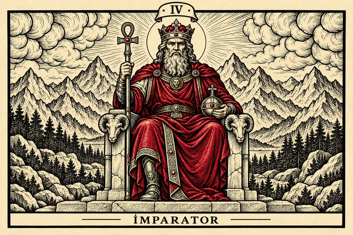 İmparator — yatay tarot tasarımı