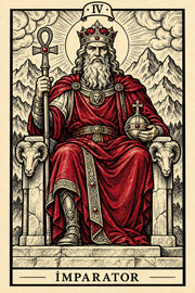 İmparator — dikey tarot tasarımı