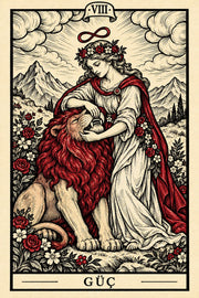 Güç — dikey tarot tasarımı
