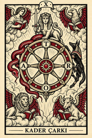 Kader Çarkı — dikey tarot tasarımı