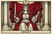 Adalet — yatay tarot tasarımı