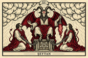 Şeytan — yatay tarot tasarımı