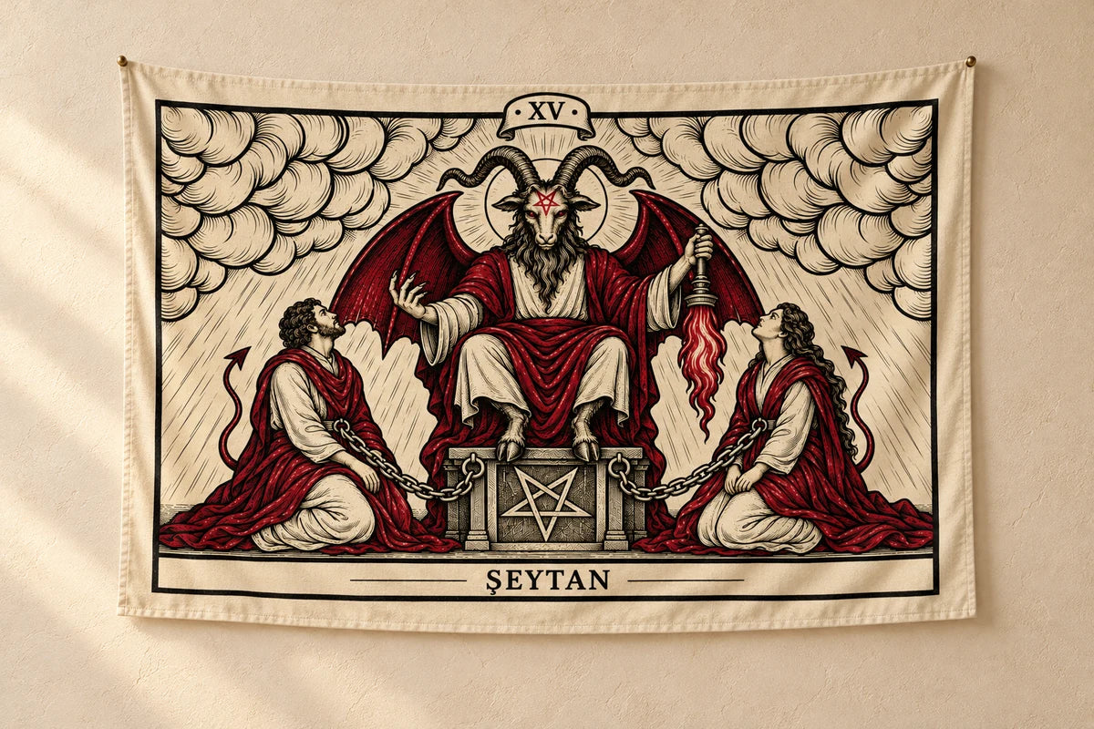 Şeytan — yatay duvar örtüsü lifestyle görseli; kullanım örneği
