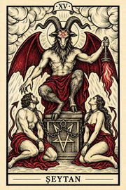 Şeytan — dikey tarot tasarımı