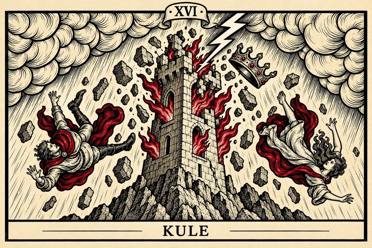 Kule — yatay tarot tasarımı