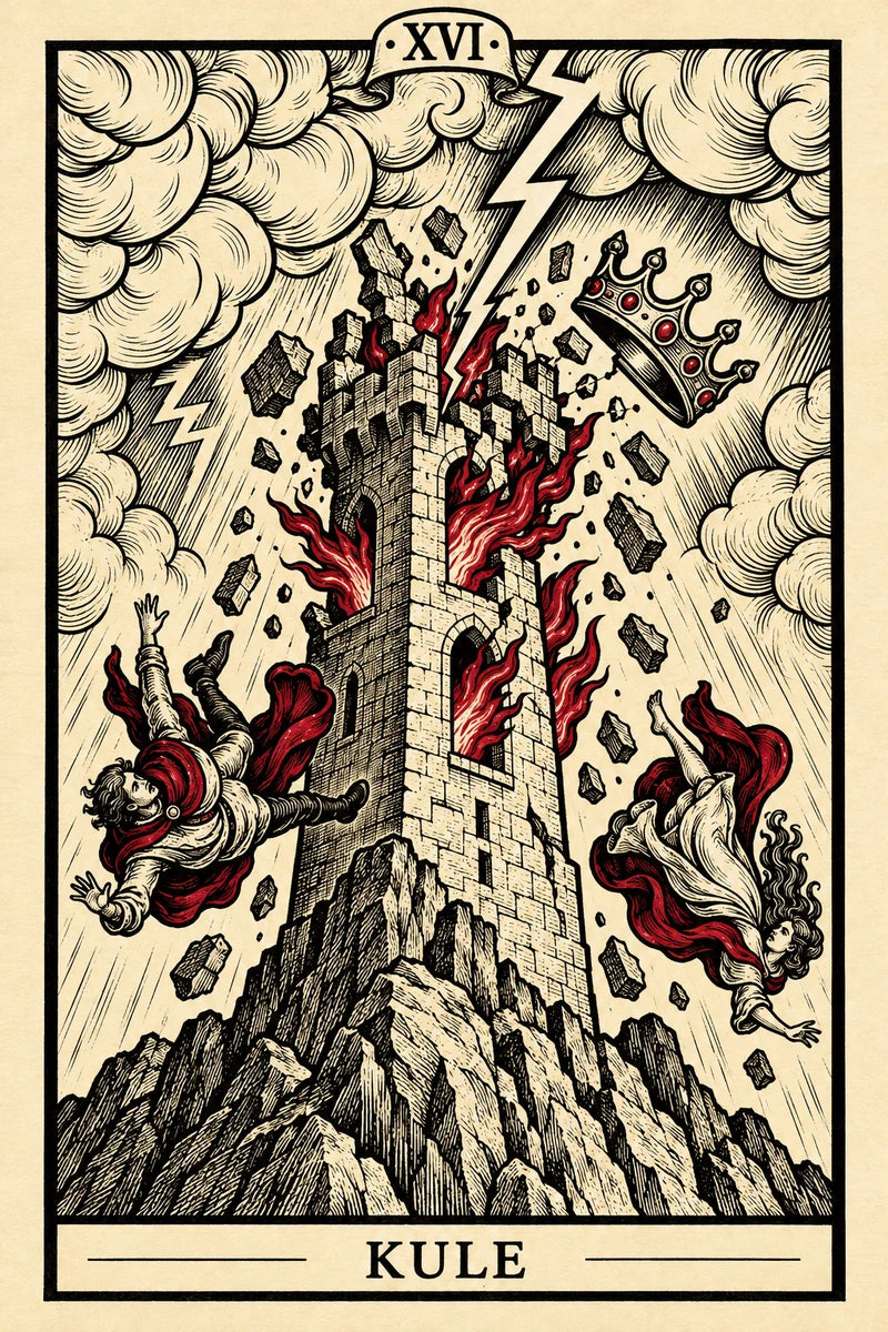 Kule — dikey tarot tasarımı